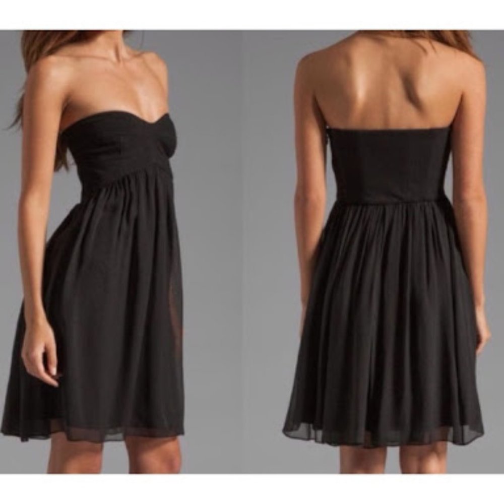 DVF ~ ASTI BLACK STRAPLESS DRESS ~ 4 ~ SILK FABRIC